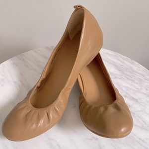 JCrew Tan Elastic Ballet Flats